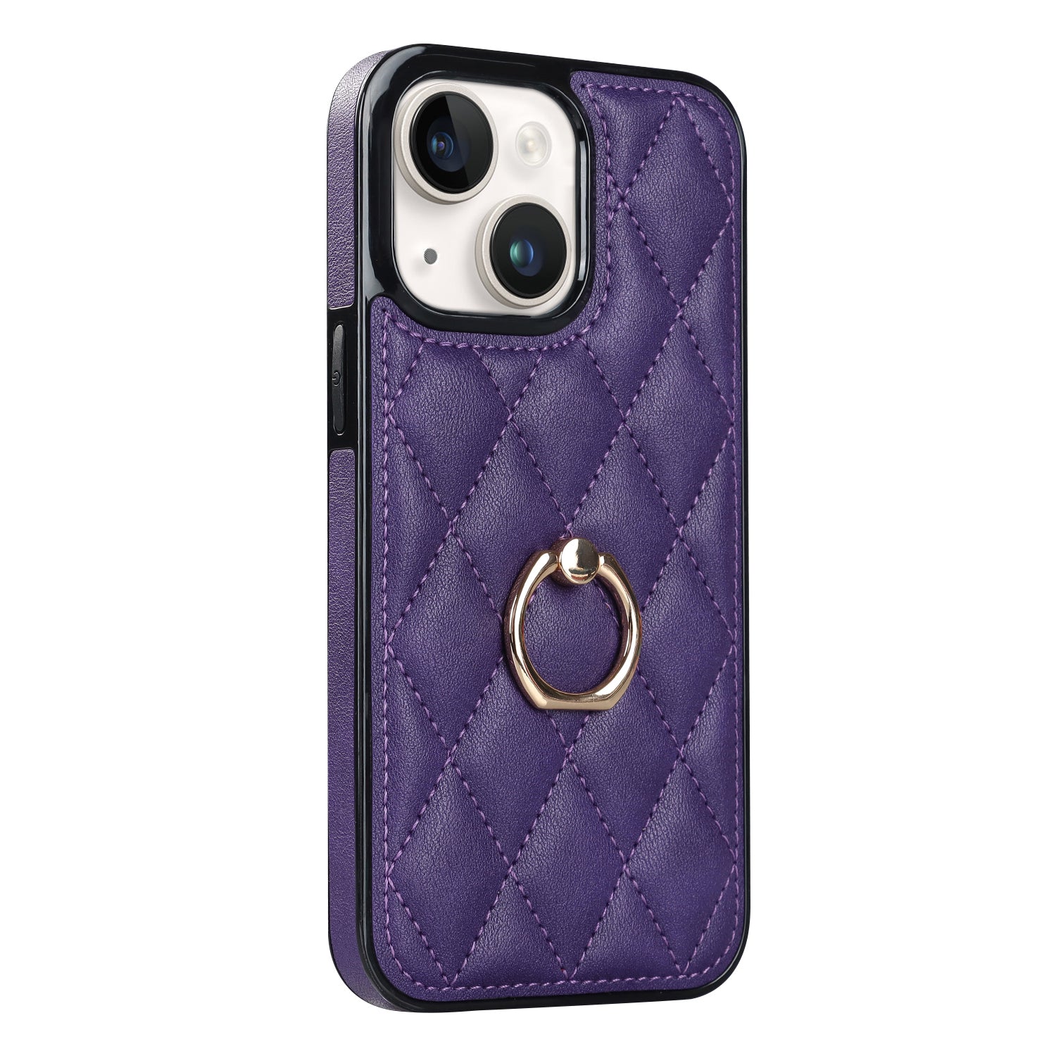 For iPhone 13 mini 5.4 inch Anti-Scratch Phone Cover Stitching Rhombus PU Leather TPU Phone Case with Ring Holder Kickstand For iPhone 13 mini 5.4 inch Anti-Scratch Phone Cover Stitching Rhombus PU Leather TPU Phone Case with Ring Holder Kickstand